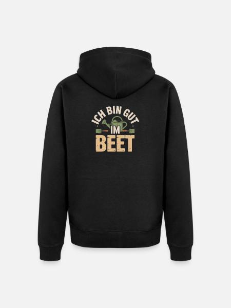 Garten - ich bin gut im Beet - Unisex Premium Bio Zip Hoodie - Schwarz