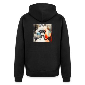 Fusion Colorée Amour Dualité - Veste à capuche bio Premium Unisexe - noir - Dos - Nico (187cm)