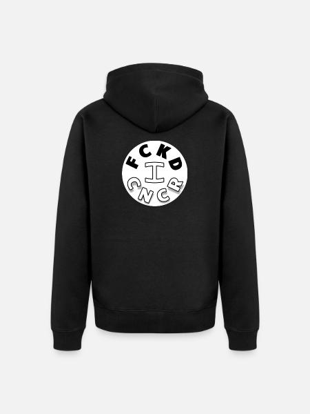 I FUCKED CANCER - Unisex Premium Organic Zip Hoodie - black
