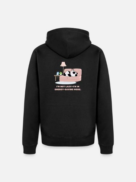 Jag är inte lat Design för dem som gillar att sova - Ekologisk premiumluvjack unisex - svart