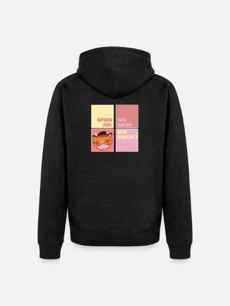 APRÈS-SKI SKIING COW FUNNY - Unisex Premium Organic Zip Hoodie - black