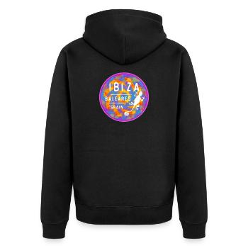 Ibiza Balearic Islands Design - Unisex Premium Organic Zip Hoodie - black - Back - Nico (187cm)