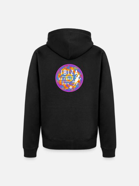 Ibiza Balearic Islands Design - Unisex Premium Organic Zip Hoodie - black