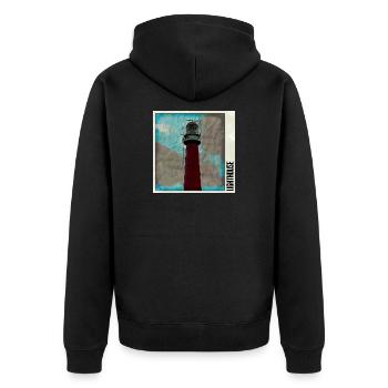 Phare dans la tempête - Veste à capuche bio Premium Unisexe - noir - Dos - Nico (187cm)