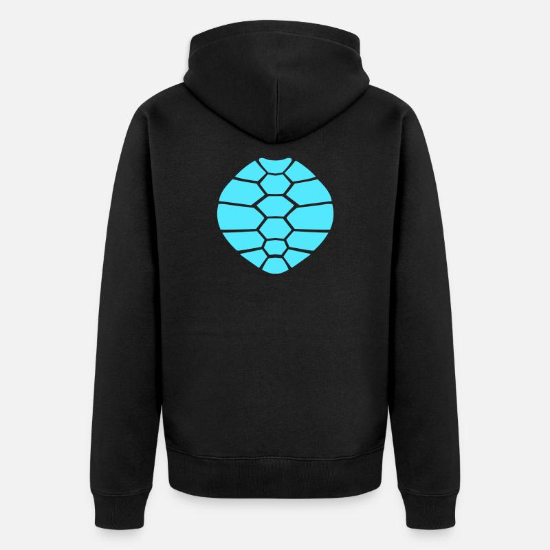 Turtle shell pattern turtle icon cool - Unisex Premium Organic Zip Hoodie - black