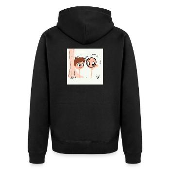 Croquis humoristique pour enfants avec breloque licorne - Veste à capuche bio Premium Unisexe - noir - Dos - Nico (187cm)