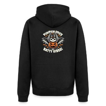 Halloween Bat Chihuahua Design - Unisex Premium Organic Zip Hoodie - black - Back - Nico (187cm)