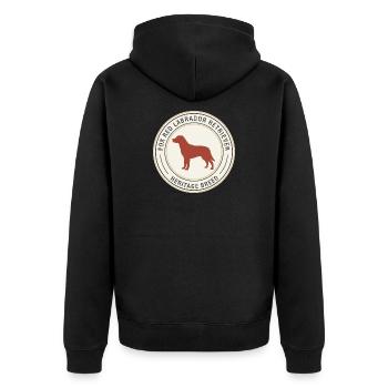 Labrador Retriever Emblem Design - Unisex Premium Bio Zip Hoodie - Schwarz - Hinten - Nico (187cm)