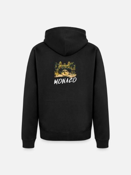 Monaco façade Casino, Globe Doré - Veste à capuche bio Premium Unisexe - noir