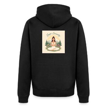 Yoga Sérénité Nature Design - Veste à capuche bio Premium Unisexe - noir - Dos - Nico (187cm)