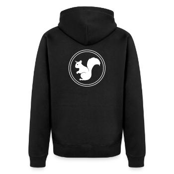 Eichhörnchen – Fabeltier, Wortspiel & Märchen-Fun - Unisex Premium Bio Zip Hoodie - Schwarz - Hinten - Nico (187cm)