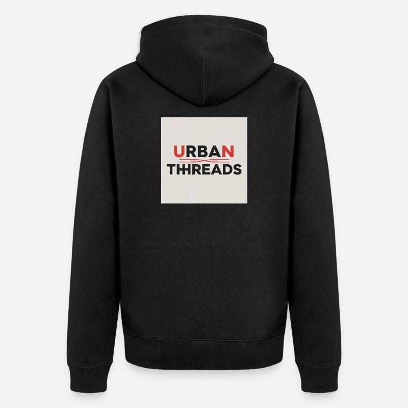 Impression du logo Urban Threads - Veste à capuche bio Premium Unisexe - noir
