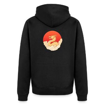 Dragon d’Or – Japon Anime Soleil & Nuages - Veste à capuche bio Premium Unisexe - noir - Dos - Nico (187cm)