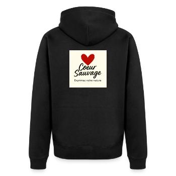 Wild Heart: Free Expression - Unisex Premium Organic Zip Hoodie - black - Back - Nico (187cm)