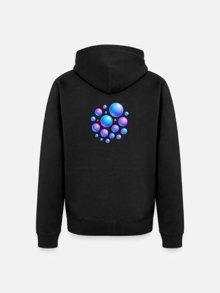 Irisierende Blasen Neonfarben - Unisex Premium Bio Zip Hoodie - Schwarz