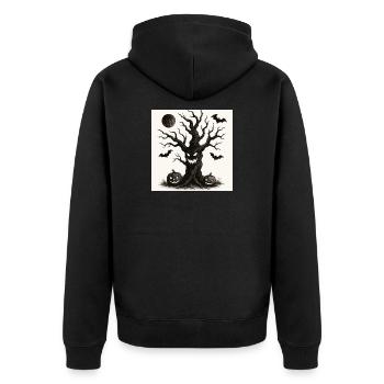 Arbre effrayant d’Halloween 31 octobre - Veste à capuche bio Premium Unisexe - noir - Dos - Nico (187cm)