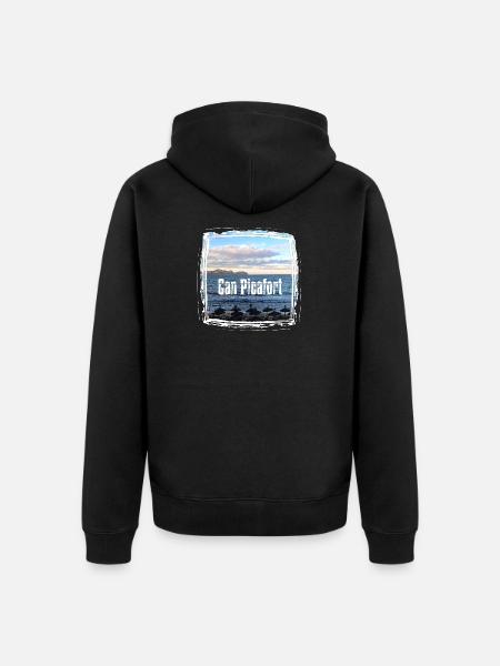 Can Picafort Beach Print - Unisex Premium Organic Zip Hoodie - black