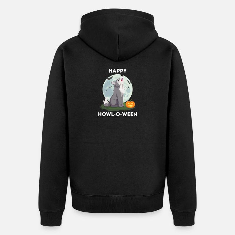 Drôle d’Halloween – Howl-o-ween Wolf - Veste à capuche bio Premium Unisexe - noir