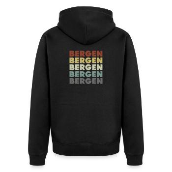 Bergen - Norway - Norge - Norwegen - Lettering - Unisex Premium Organic Zip Hoodie - black - Back - Nico (187cm)