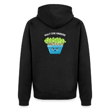 Humour végétal – Tenez le cresson - Veste à capuche bio Premium Unisexe - noir - Dos - Nico (187cm)