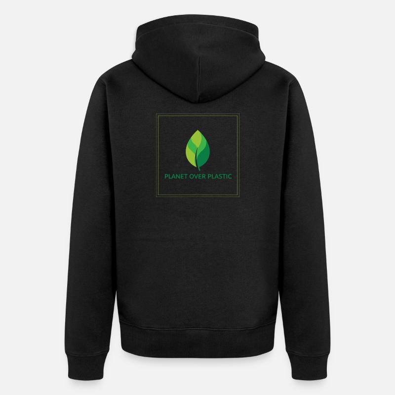 La planète plutôt que le plastique - Veste à capuche bio Premium Unisexe - noir