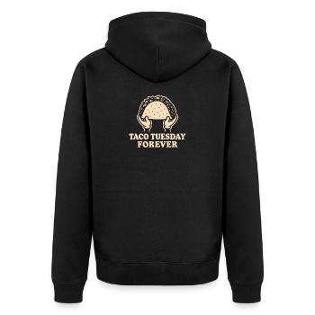 Taco Tuesday Forever – Fun Retro Food Design - Unisex Premium Organic Zip Hoodie - black - Back - Nico (187cm)