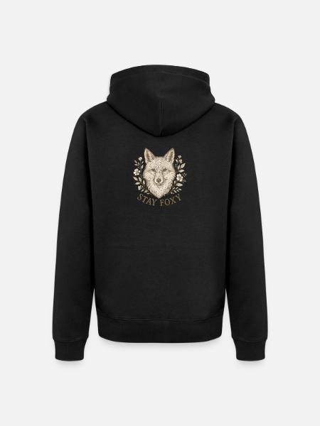 Stay Foxy – Wild & Stylish - Unisex Premium Organic Zip Hoodie - black