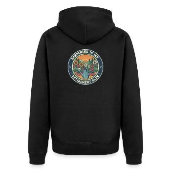 Gardening Is My Retirement Plan - Unisex Premium Organic Zip Hoodie - black - Back - Nico (187cm)