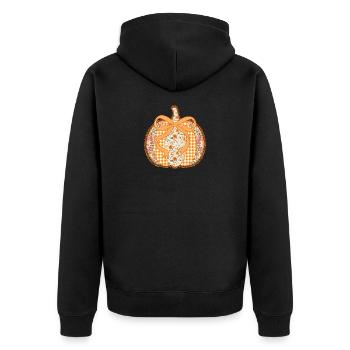 Citrouille fleurie avec ruban vichy - Veste à capuche bio Premium Unisexe - noir - Dos - Nico (187cm)