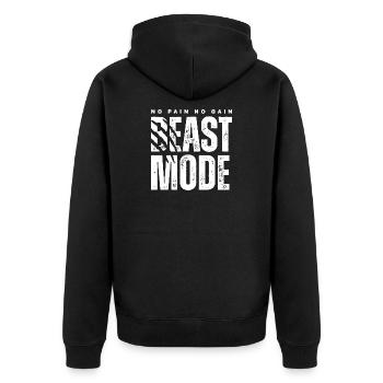 Mode Festin Pas de douleur Pas de gain - Veste à capuche bio Premium Unisexe - noir - Dos - Nico (187cm)