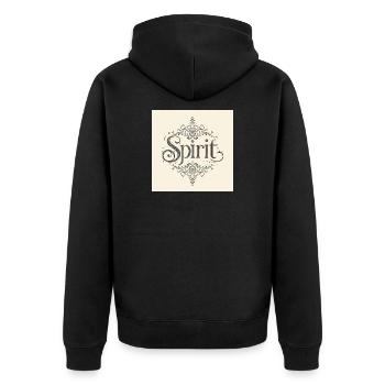 Spirit Ornament Floral Font - Unisex Premium Organic Zip Hoodie - black - Back - Nico (187cm)