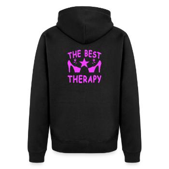High Heels - Unisex Premium Bio Zip Hoodie - Schwarz - Hinten - Nico (187cm)