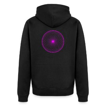 Neonspirale Netz Torus - Unisex Premium Bio Zip Hoodie - Schwarz - Hinten - Nico (187cm)