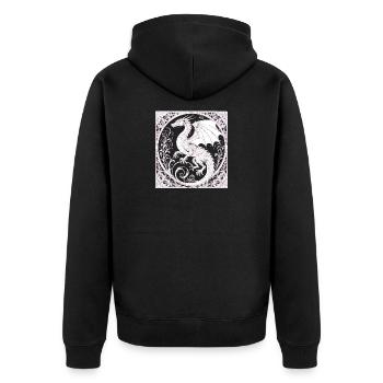 Dachen magie - Unisex Premium Bio Zip Hoodie - Schwarz - Hinten - Nico (187cm)