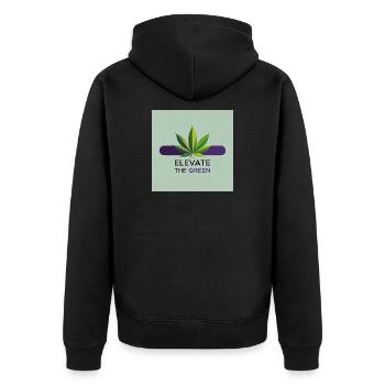 Elevate The Green Feuille de Cannabis - Veste à capuche bio Premium Unisexe - noir - Dos - Nico (187cm)