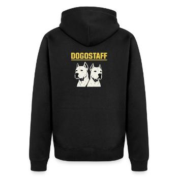 DOGOSTAFF Double Dogs Graphic - Unisex Premium Organic Zip Hoodie - black - Back - Nico (187cm)