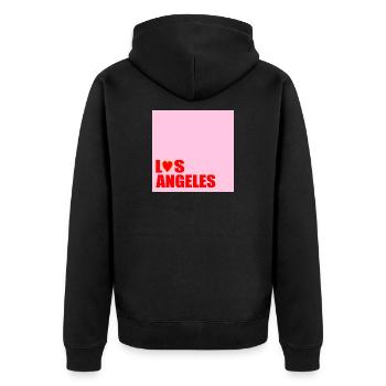 CŒUR LOS ANGELES ÉTATS-UNIS - Veste à capuche bio Premium Unisexe - noir - Dos - Nico (187cm)