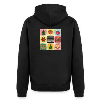 Gluten-Free Christmas Patterns - Unisex Premium Organic Zip Hoodie - black - Back - Nico (187cm)