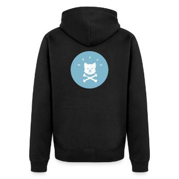Corgi pirate croisé Jolly Roger - Veste à capuche bio Premium Unisexe - noir - Dos - Nico (187cm)