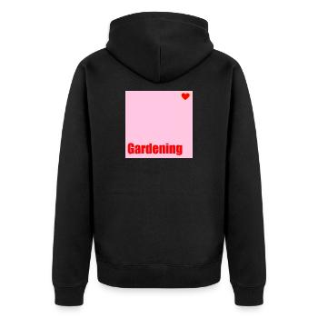 Gartenarbeit Liebe Garten - Unisex Premium Bio Zip Hoodie - Schwarz - Hinten - Nico (187cm)