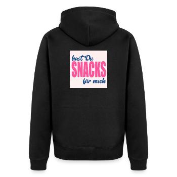 LOVE FOOD SNACKS - Unisex Premium Organic Zip Hoodie - black - Back - Nico (187cm)