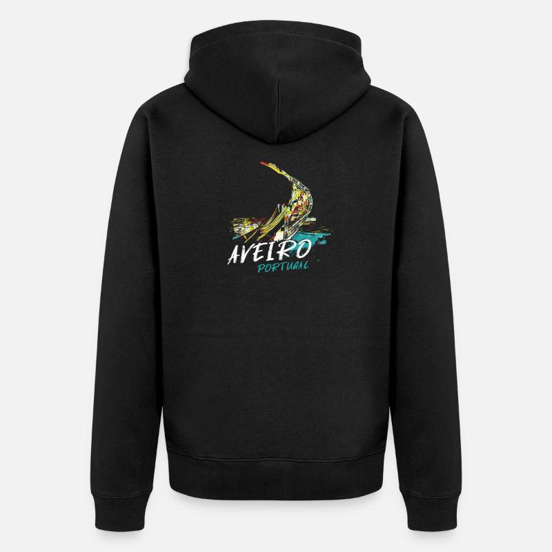 Proue bateau moliceiro Aveiro illustration - Veste à capuche bio Premium Unisexe - noir