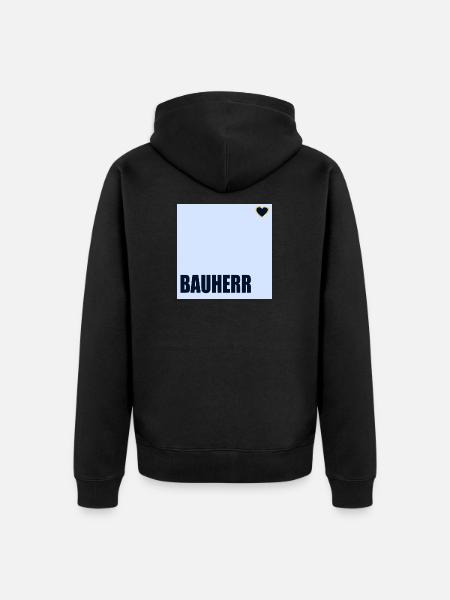 HOUSE CONSTRUCTION BUILDER HERZ - Unisex Premium Organic Zip Hoodie - black