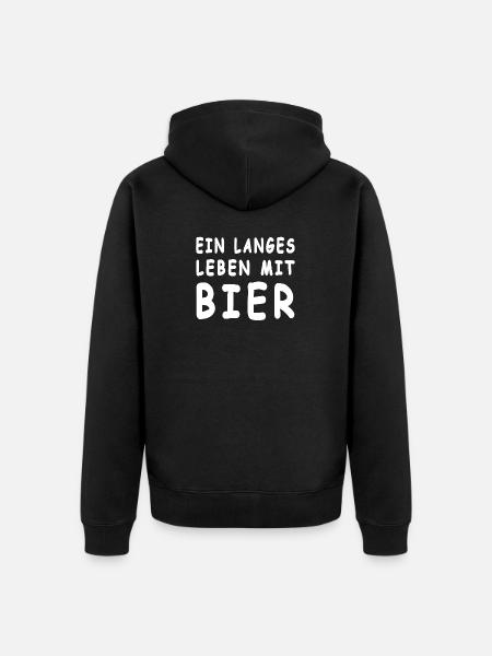 Bier - Unisex Premium Bio Zip Hoodie - Schwarz