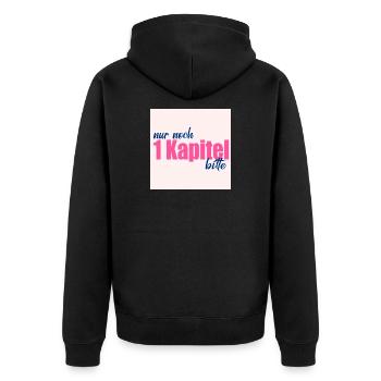 BÜCHER LIEBEN LESEN KAPITEL - Unisex Premium Bio Zip Hoodie - Schwarz - Hinten - Nico (187cm)