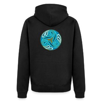 Blue Celtic Sphere - Unisex Premium Organic Zip Hoodie - black - Back - Nico (187cm)