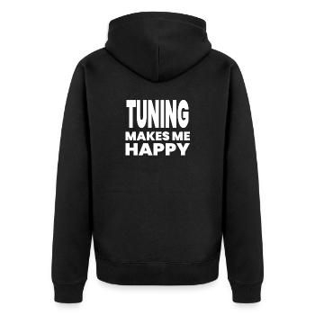 tuning - Unisex Premium Organic Zip Hoodie - black - Back - Nico (187cm)