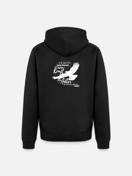 Isaiah 40:31 - Like Eagle Lettering - Unisex Premium Organic Zip Hoodie - black