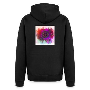 Abstract poppy - Unisex Premium Bio Zip Hoodie - Schwarz - Hinten - Nico (187cm)