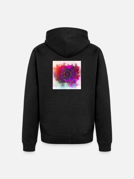 Abstract poppy - Unisex Premium Organic Zip Hoodie - black